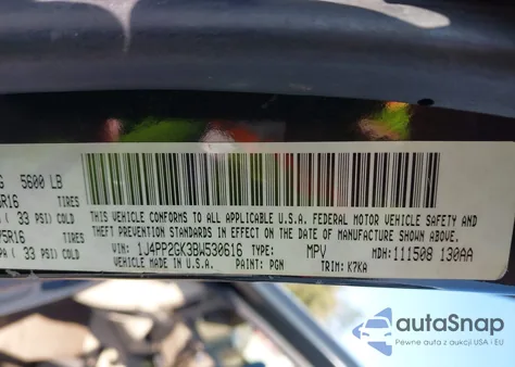 2011 Jeep Liberty Sport z USA, uszkodzony, nr VIN 1J4PP2GK3BW530616